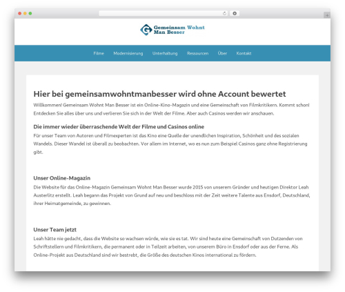 Aeroblog WordPress theme design - gemeinsamwohntmanbesser.de