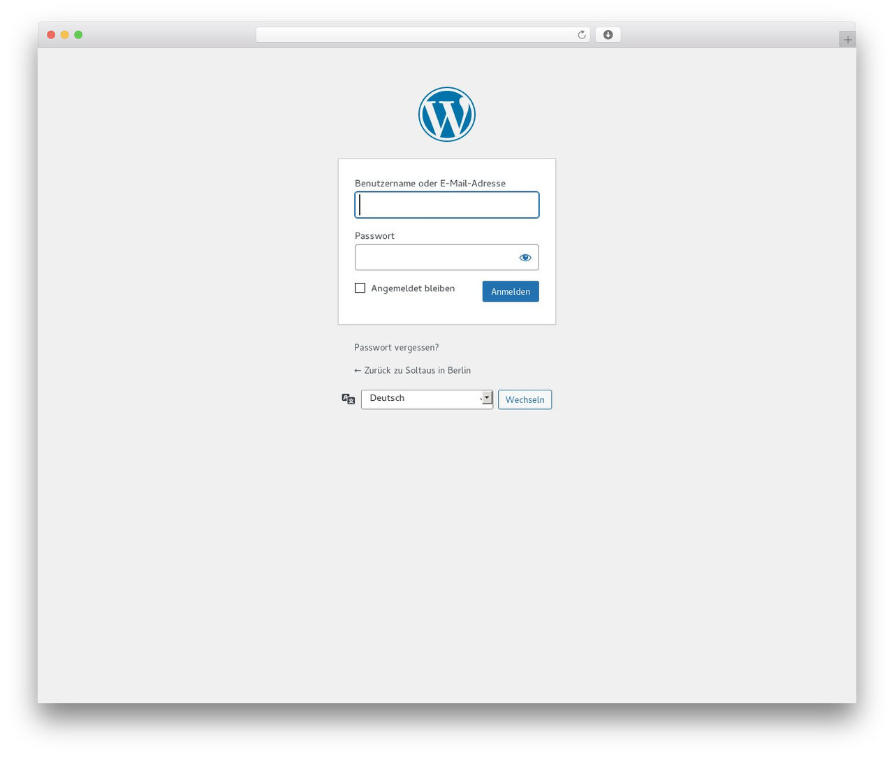 Wordpress default. WORDPRESS login.