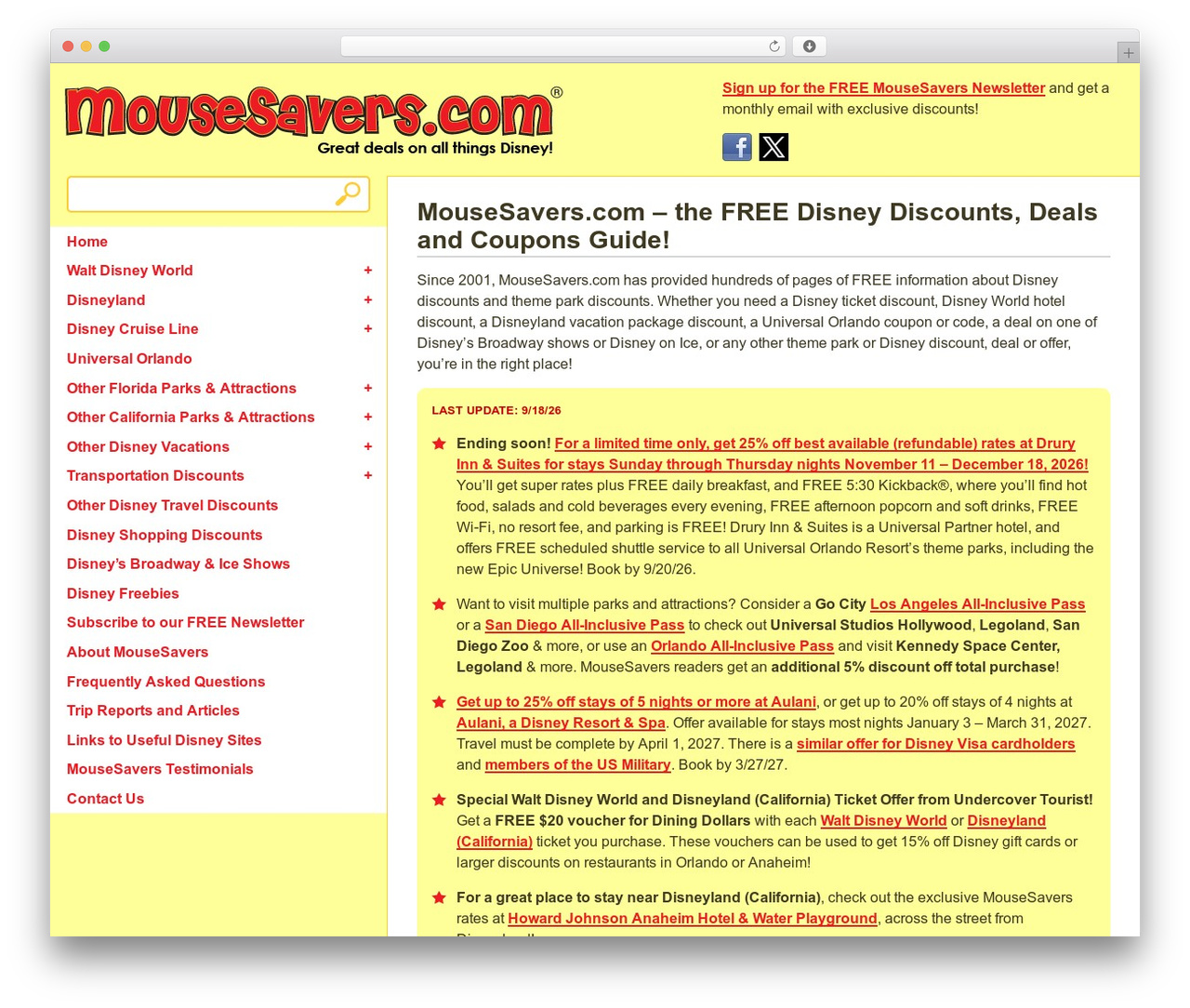 MouseSavers.com theme WordPress - mousesavers.com