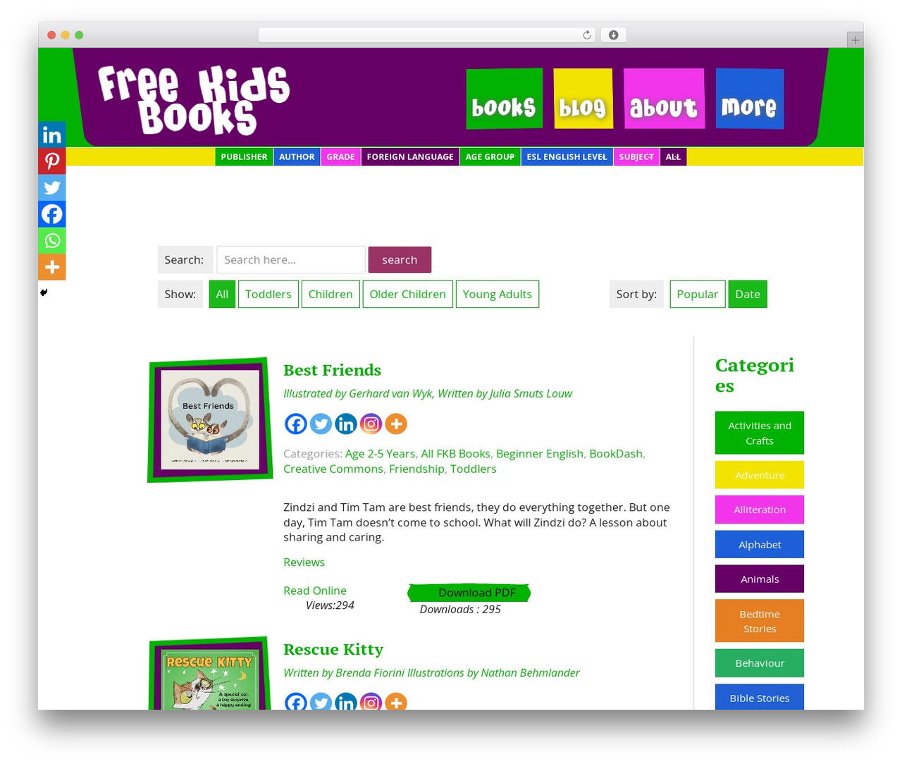 Basic WordPress theme - freekidsbooks.org