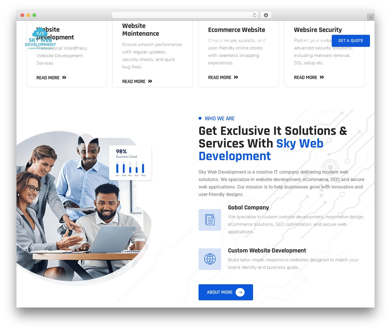 WordPress theme TopTech - www.skywebdevelopment.in