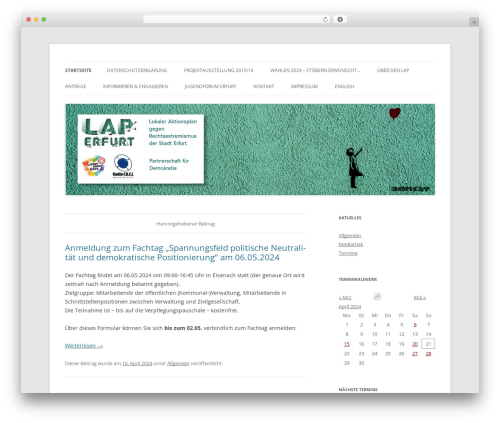 Twenty Twelve WordPress theme design - lap-erfurt.de