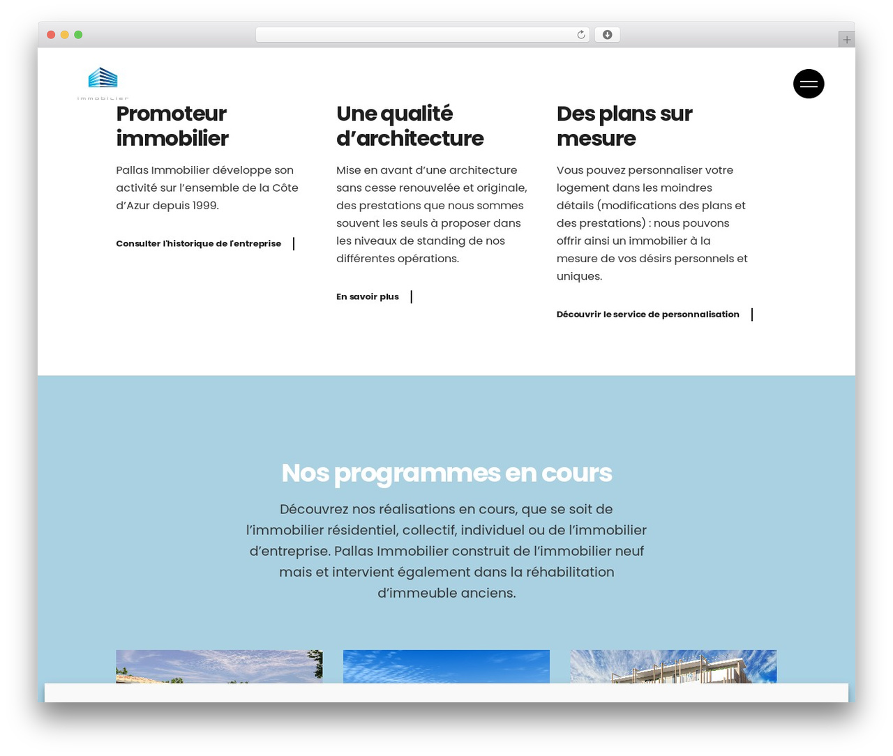 WordPress theme Lekker - pallas-immobilier.com