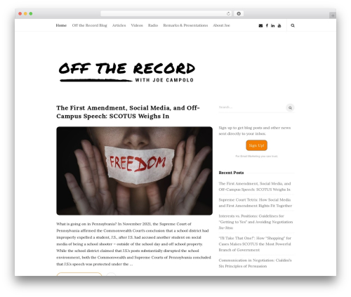 Writing WordPress theme - joecampolo.com