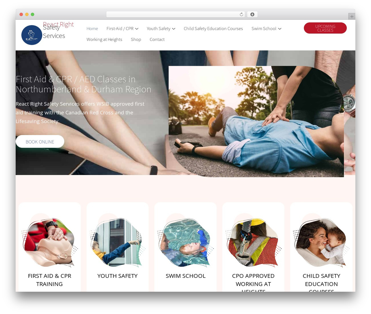 Theme WordPress React Right First Aid - reactrightfirstaid.com