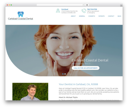 Theme4 WordPress theme - carlsbadcoastaldental.com