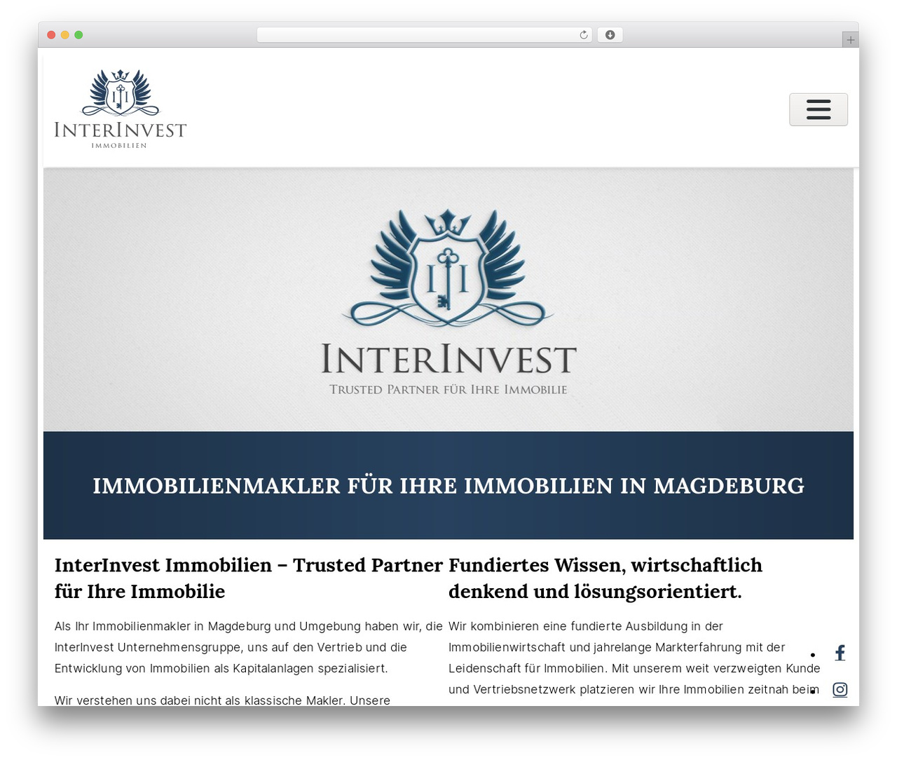 WordPress theme screenwork - interinvest.immo