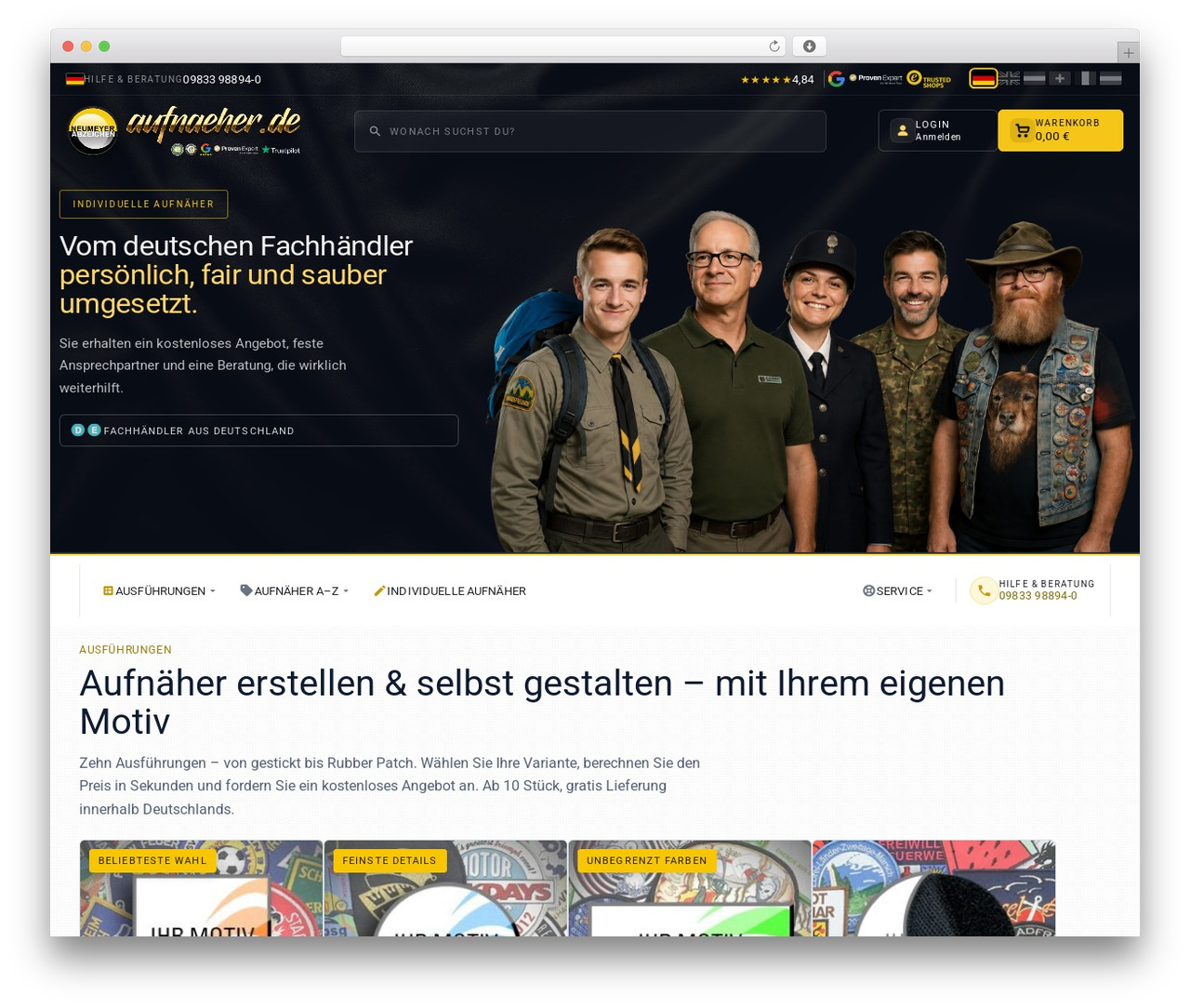 WordPress theme Hello Elementor - aufnaeher.de