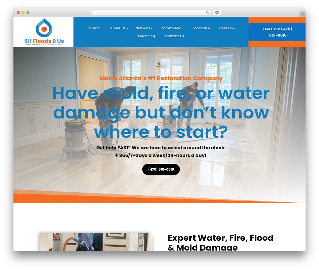 WordPress website theme Divi - 911floodsrus.com