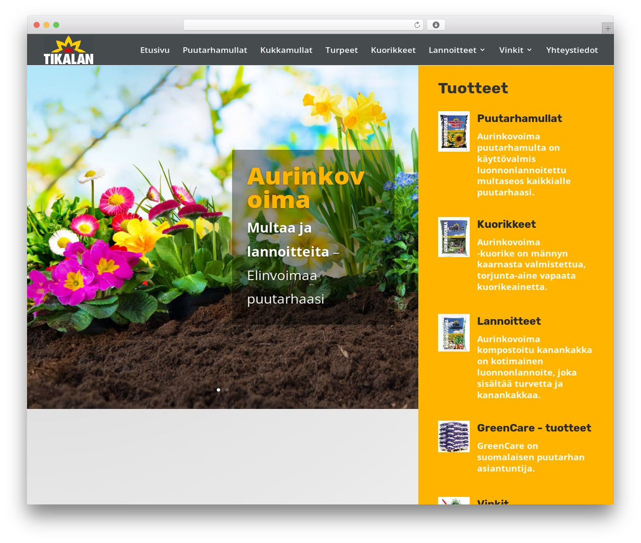 Divi WordPress theme design - tikalan.fi
