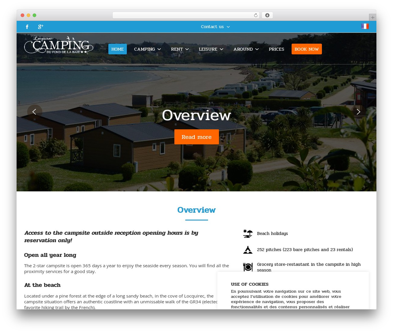 Genesis WordPress theme - campinglocquirec.com