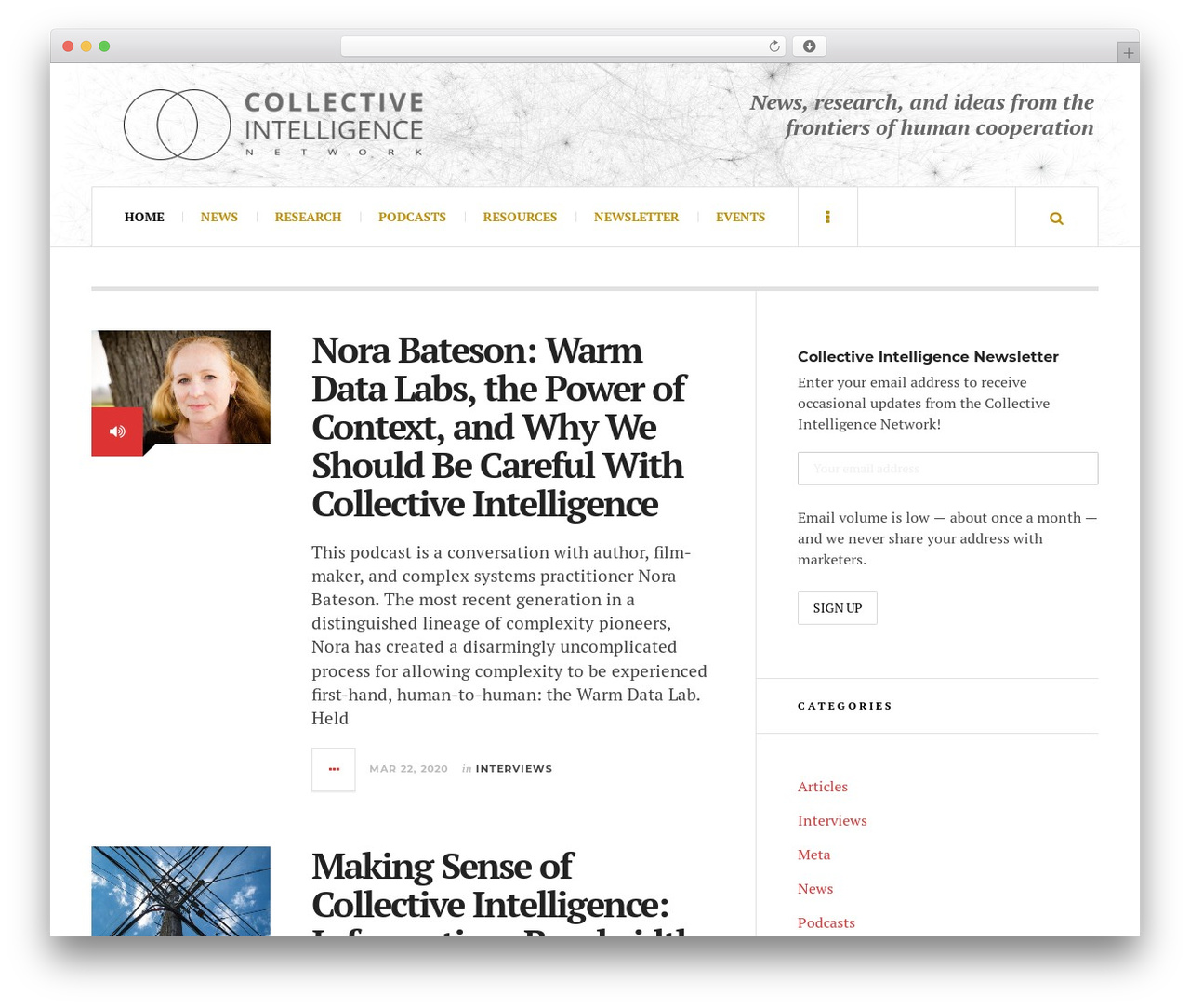 JustWrite newspaper WordPress theme - collectiveintelligence.ca