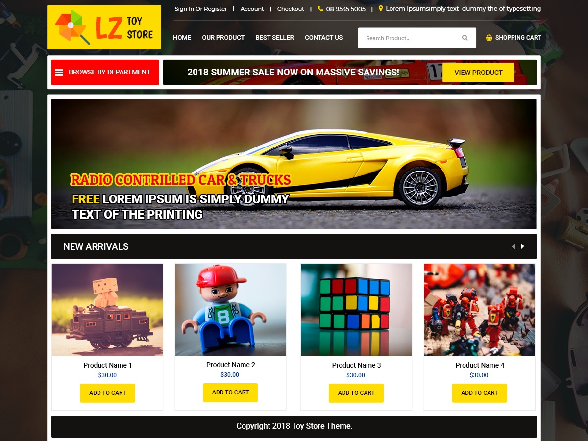 LZ Toy Store WordPress gallery theme