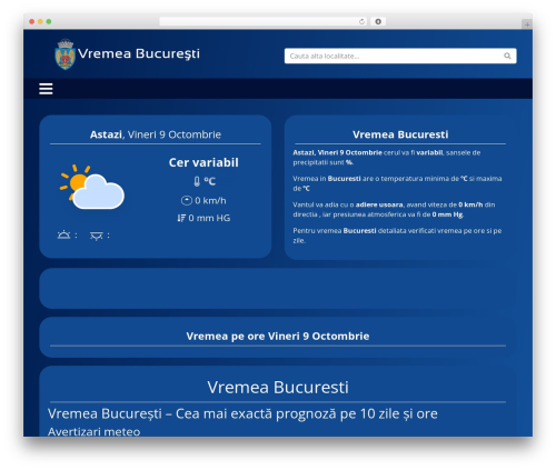 meteo WordPress theme - vremea-bucuresti.ro
