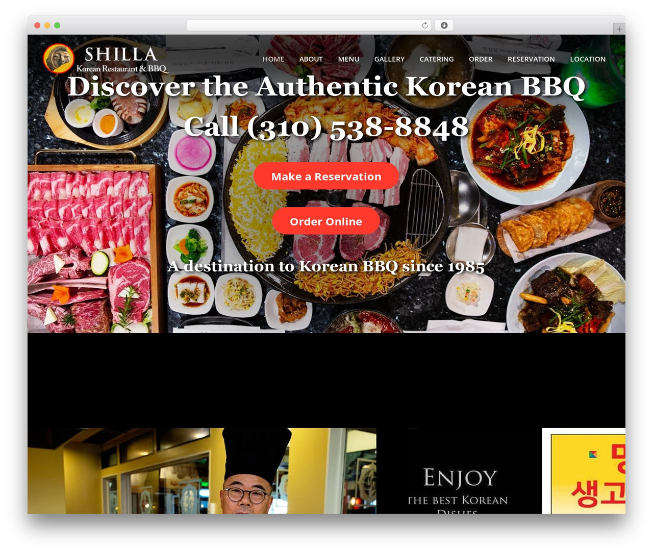 Template-2 WordPress restaurant theme - shillakoreanbbq.com
