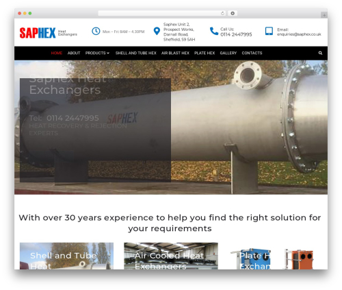 WordPress website theme Irozo - saphex.co.uk