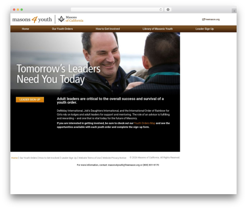WP theme AdalDeign Hello Elementor Child - masons4youth.org
