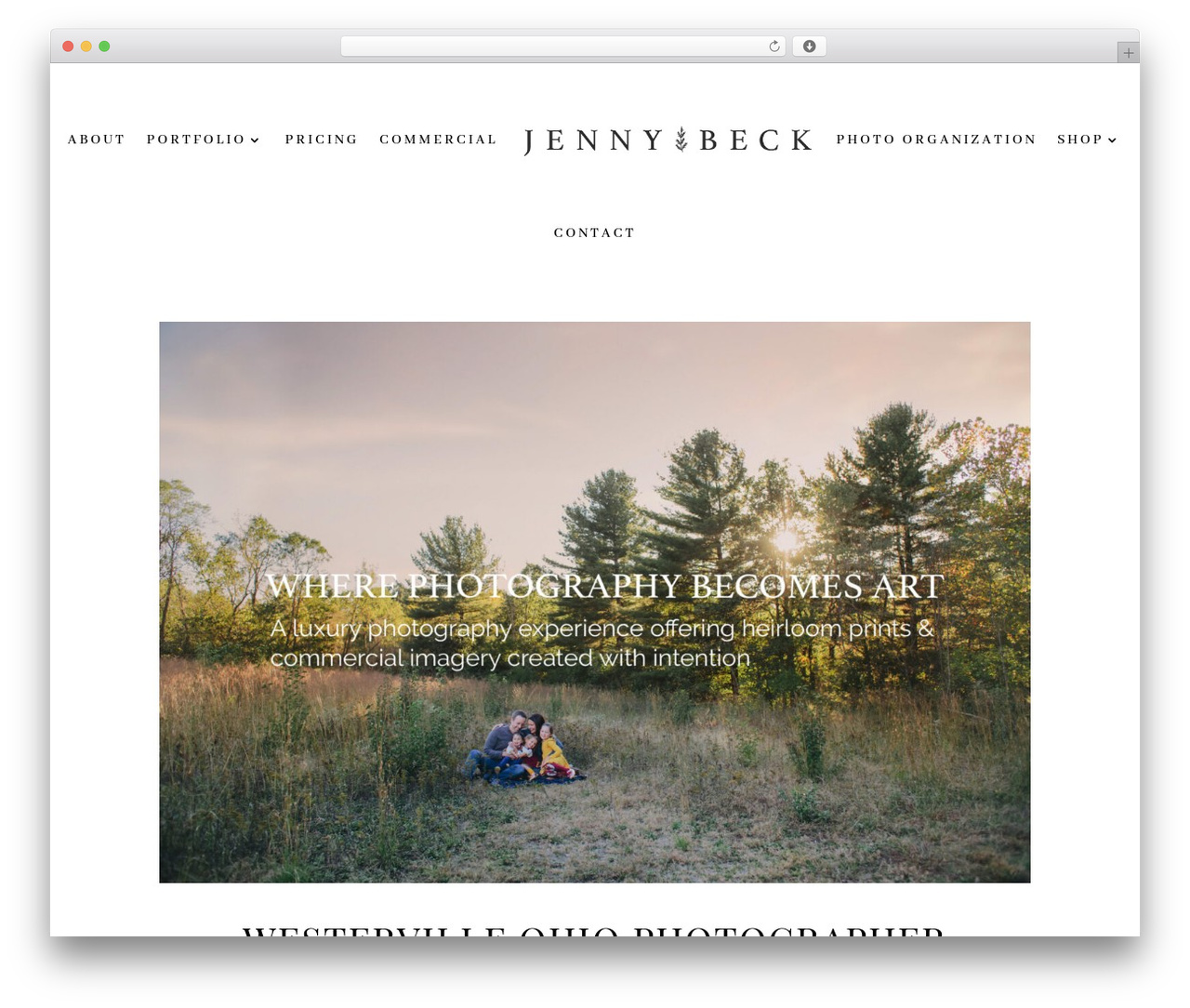 Julie WordPress theme - jennybeckphotography.com