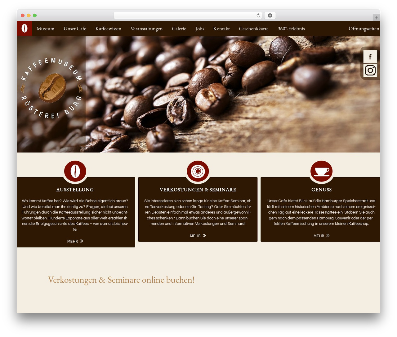 Unconditional WordPress theme - kaffeemuseum-burg.de