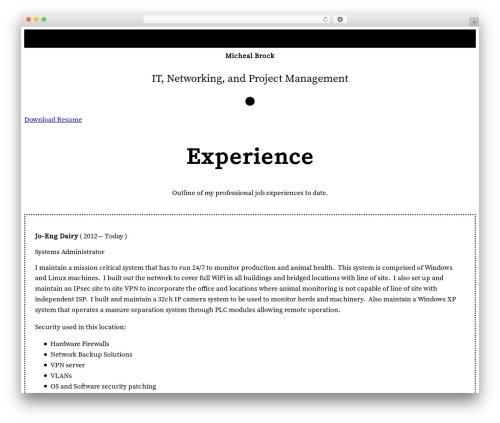 Mp core WordPress plugin - michealbrock.com