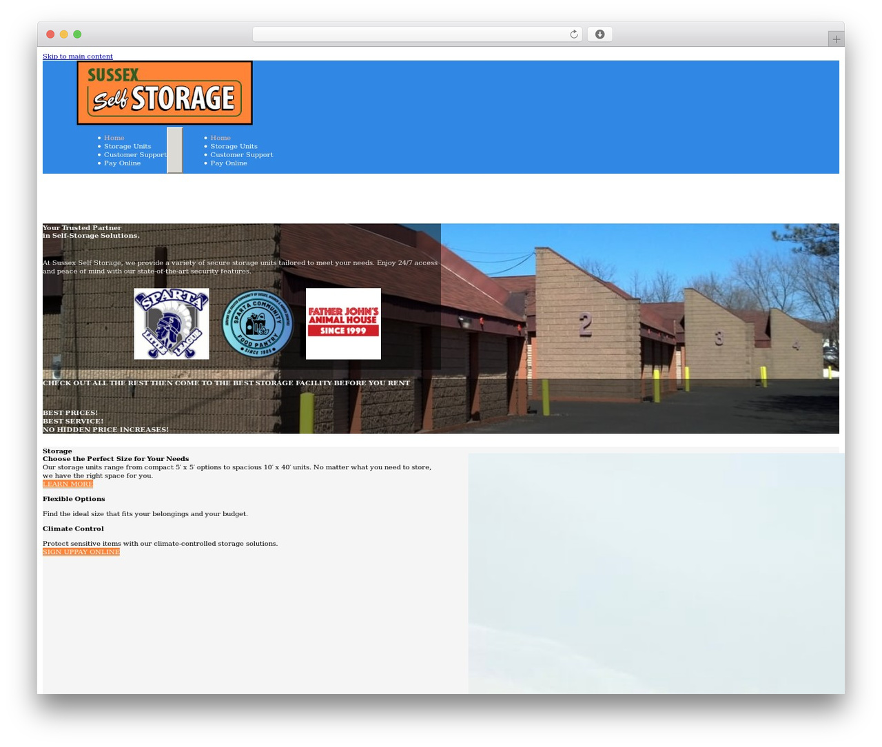 Bricks WordPress theme - sussexselfstorage.com