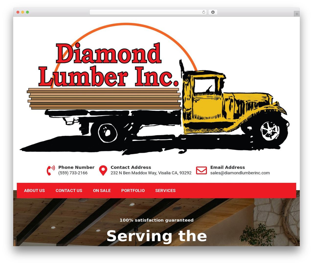 Construction Light WordPress theme - diamondlumberinc.com