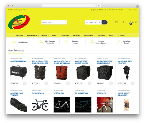 Electro WordPress theme - racingcycles.eu