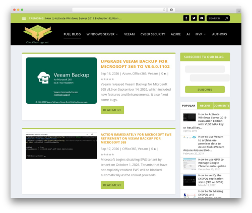 Extra WordPress theme - checkyourlogs.net