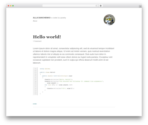 Less WordPress theme - alladanchenko.net
