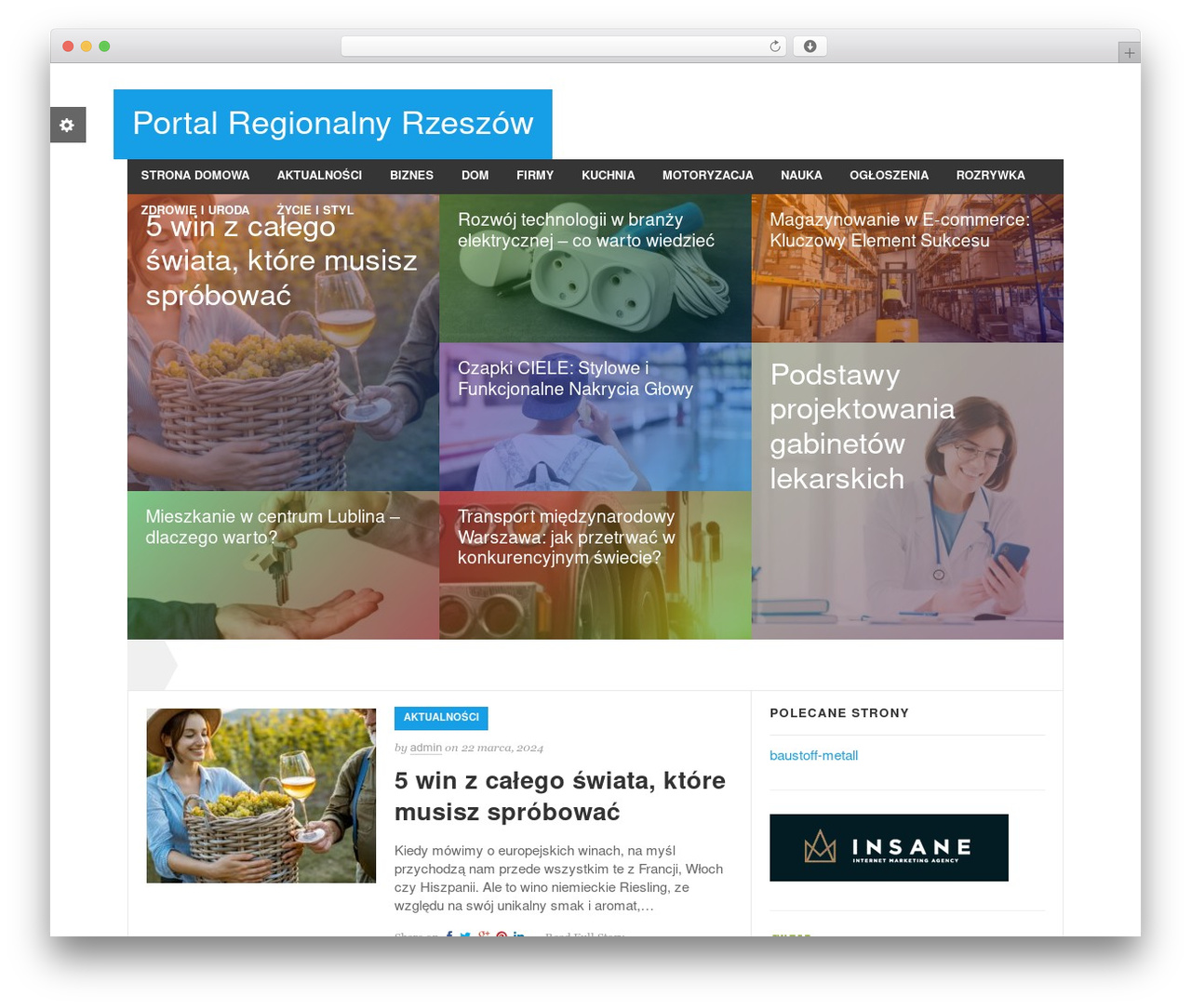 Rexus WordPress theme - inforzeszow.pl