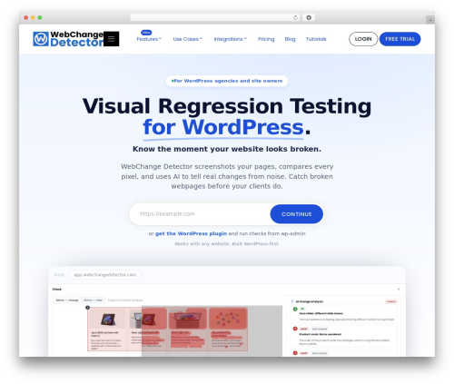 App WordPress plugin - www.webchangedetector.com