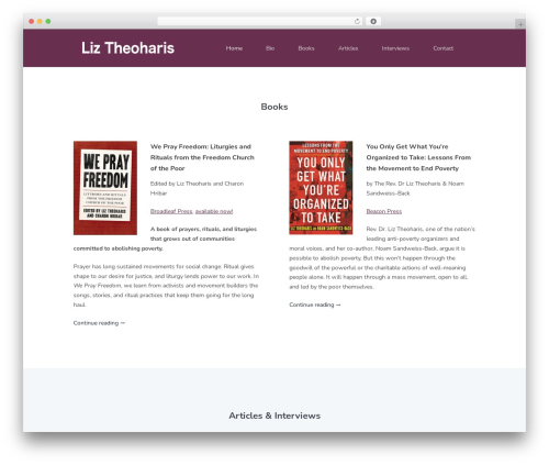 Published WordPress theme - liztheoharis.org