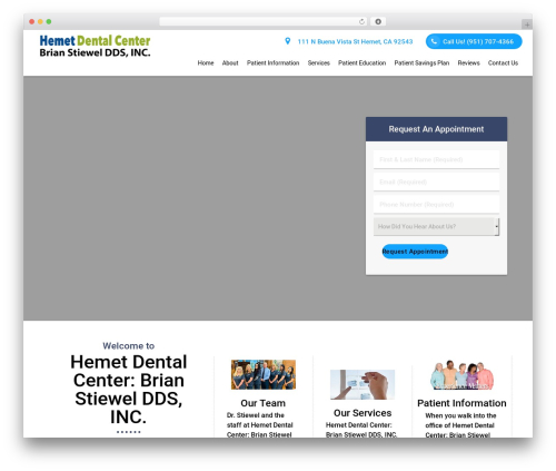DoctorGenius Framework WordPress page theme - hemetdentalcenter.com