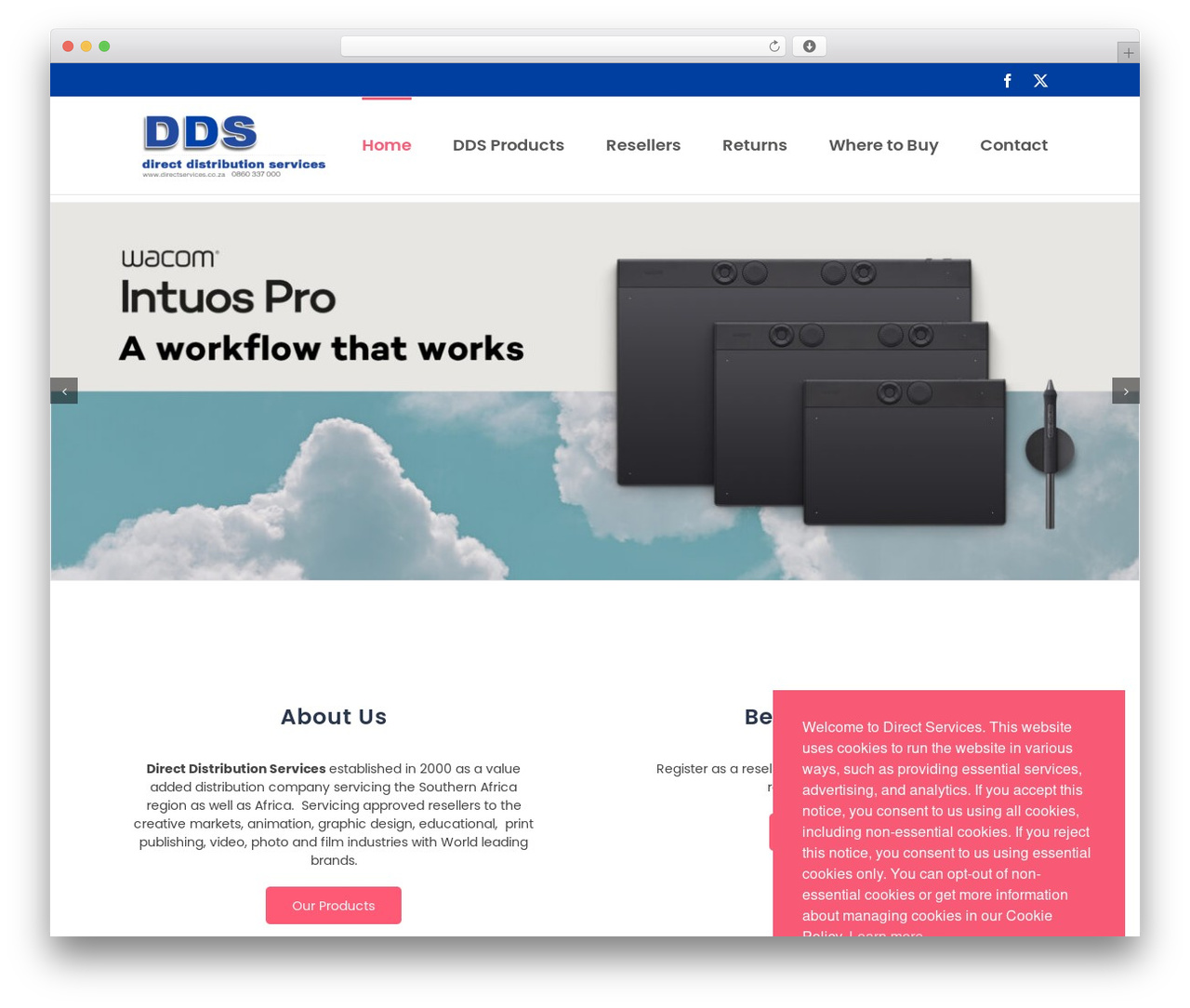 Avada WordPress page theme - directservices.co.za