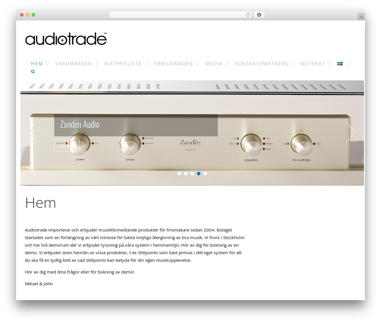 WordPress theme AccessPress Root - audiotrade.se