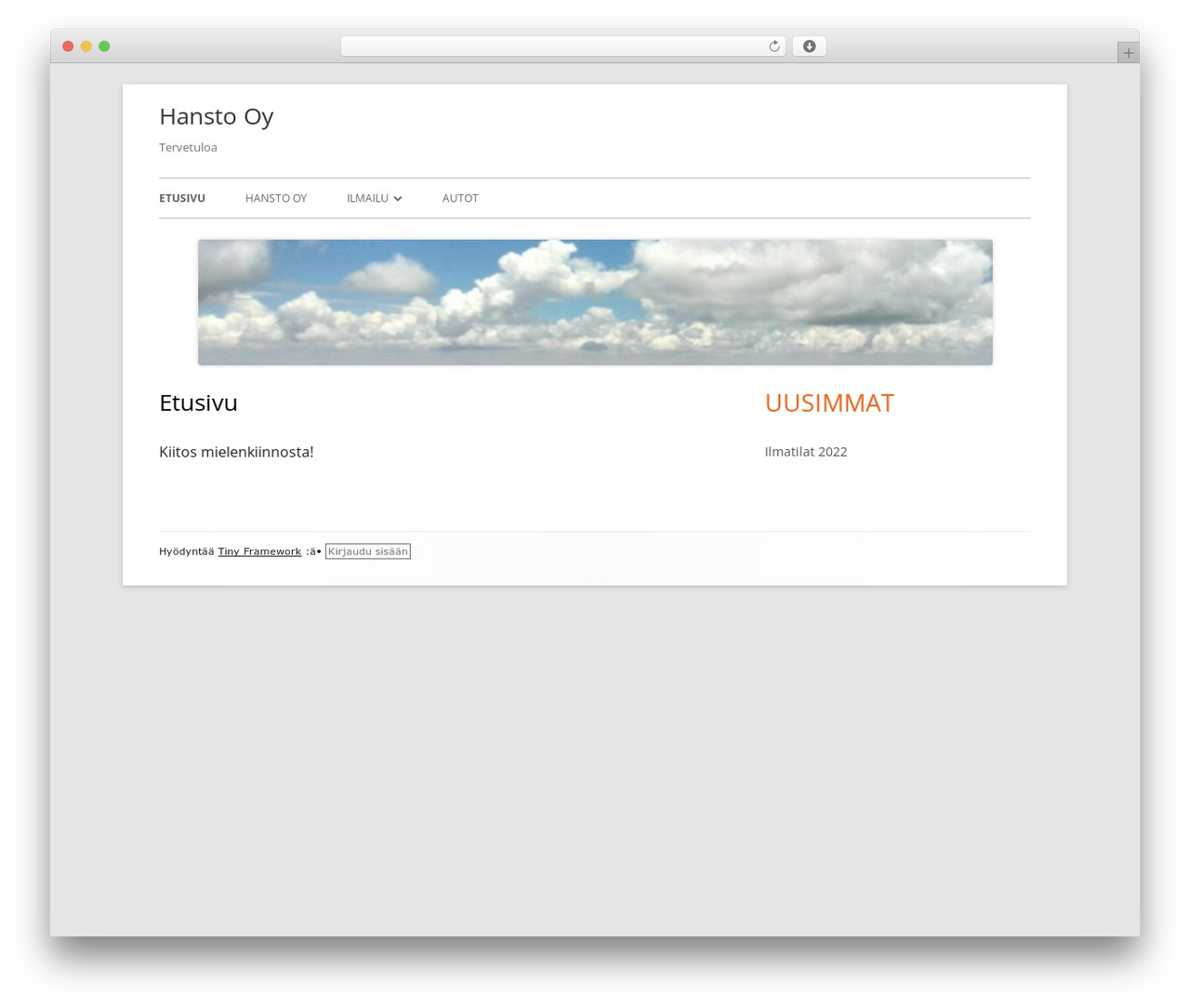 Theme WordPress Tiny Framework - hansto.fi