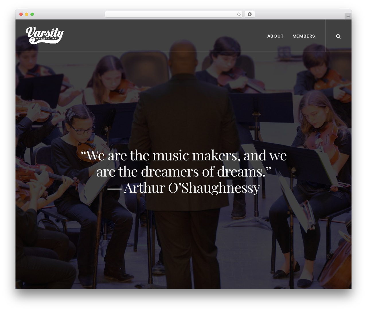 Uncode WordPress theme design - varsityorchestra.com