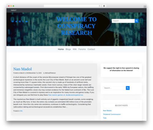 Visual Blog WordPress theme - conspiracyresearch.org