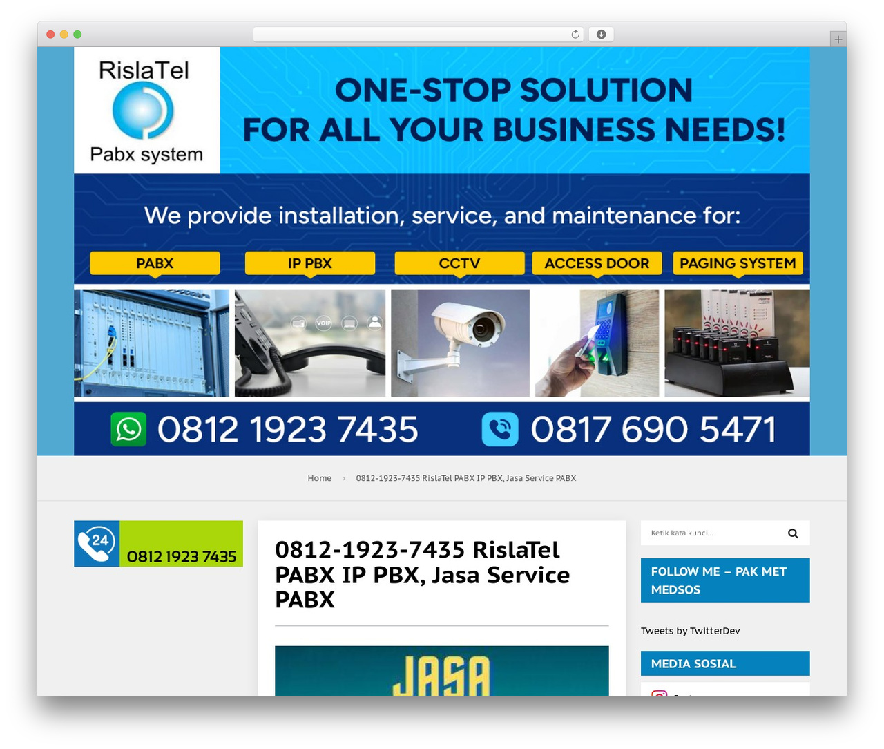 WordPress theme Rislatel - rislatelpabx.com