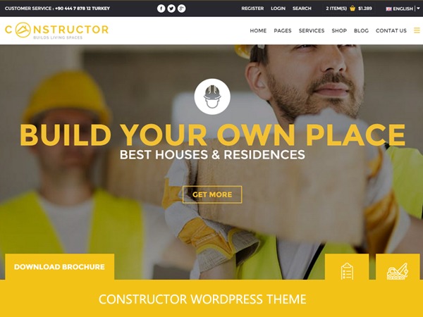 Theme WordPress Constructors by Decneo
