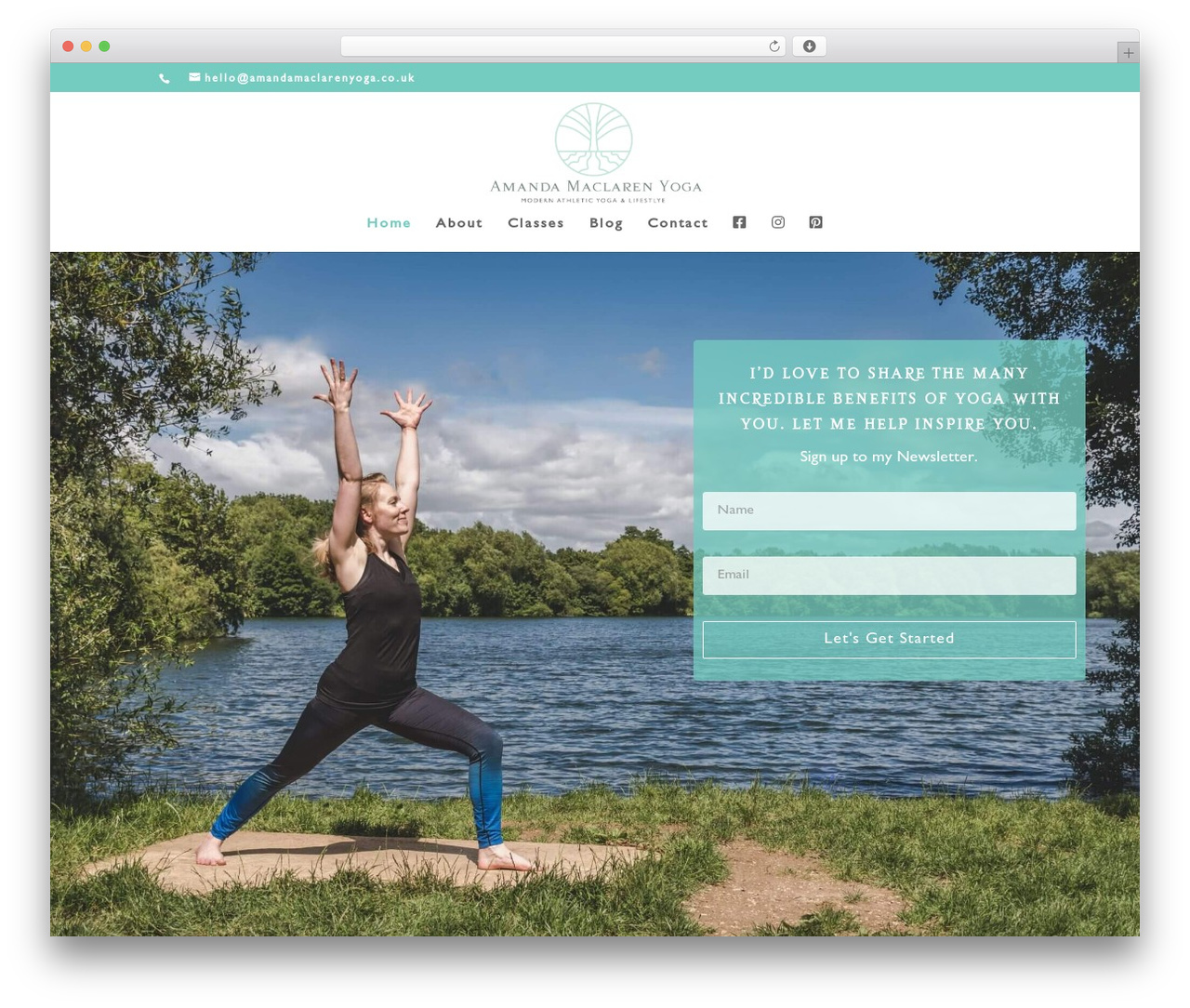 Divi WordPress theme - amandamaclarenyoga.co.uk