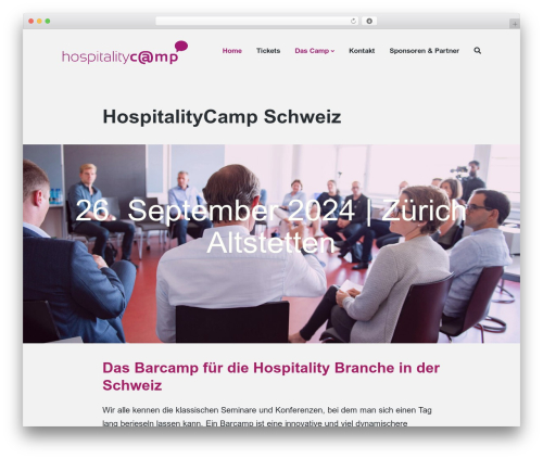 Atomic Blocks WordPress hotel theme - hospitalitycamp.ch