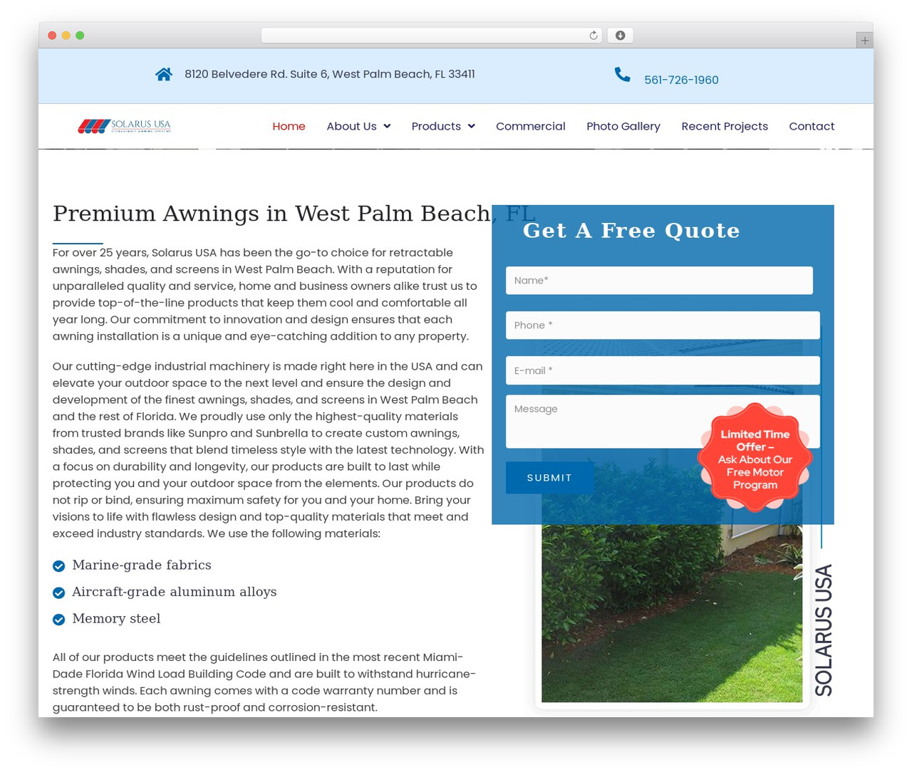 Solarus USA WordPress theme - solarusawnings.com Solarus USA WordPress theme - solarusawnings.com