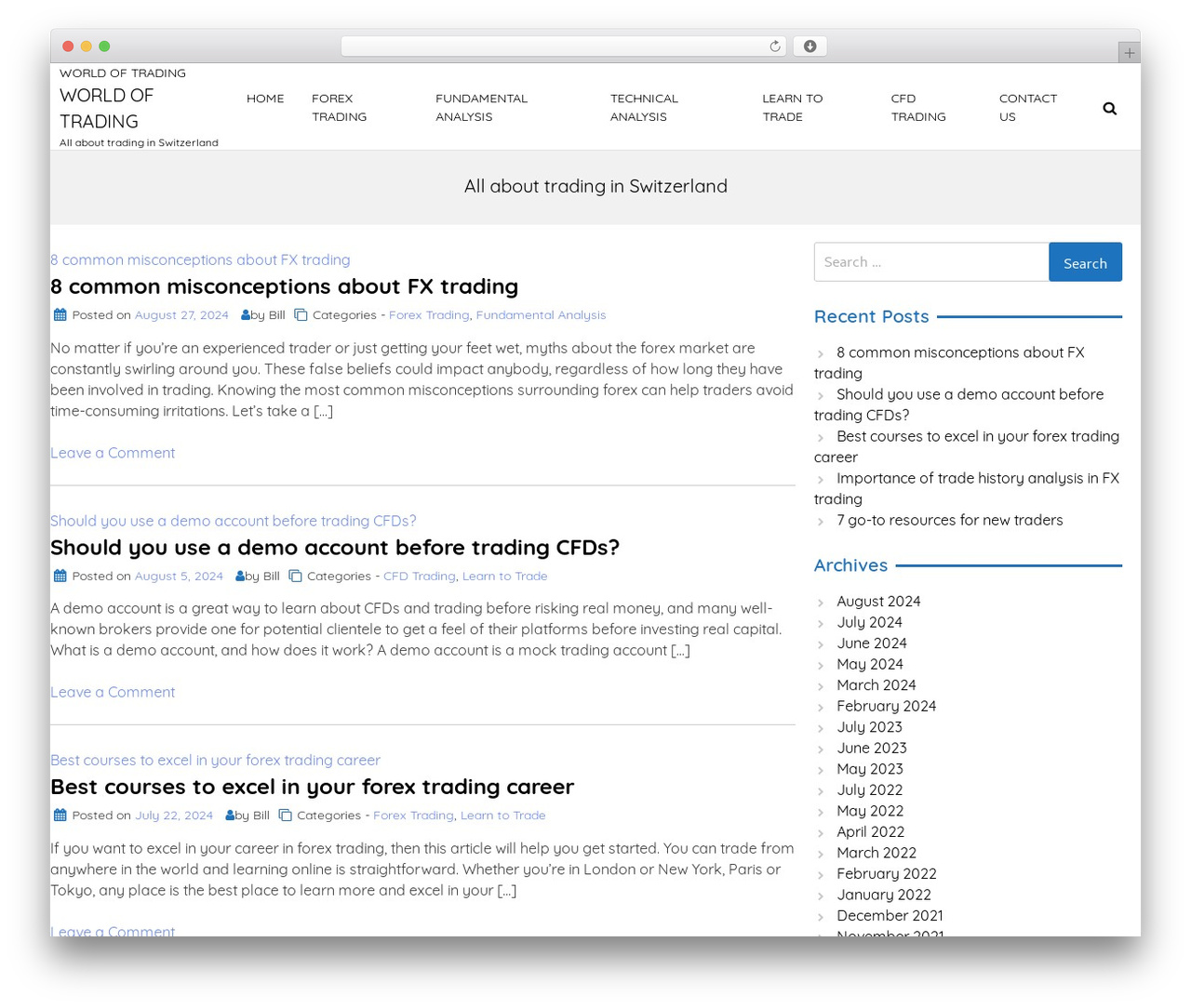 Monal WordPress theme - tradeworld.ch