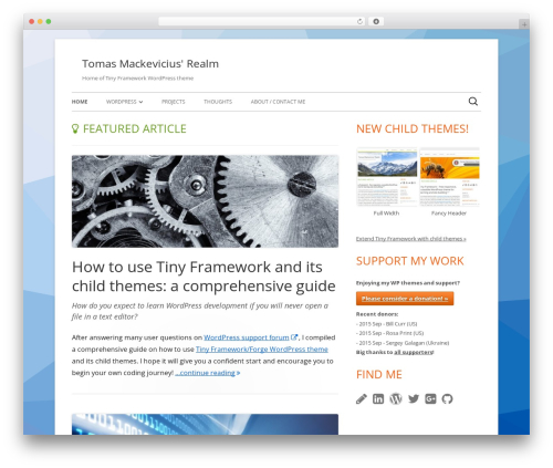 Tiny Framework template WordPress free - mtomas.com