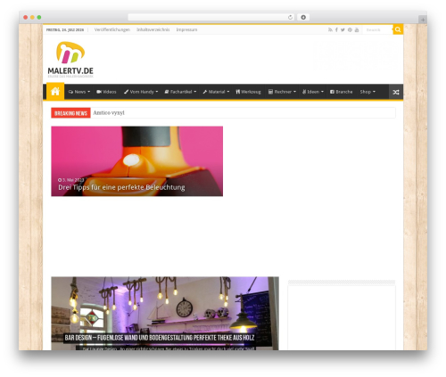 WordPress website theme Sahifa - malertv.de