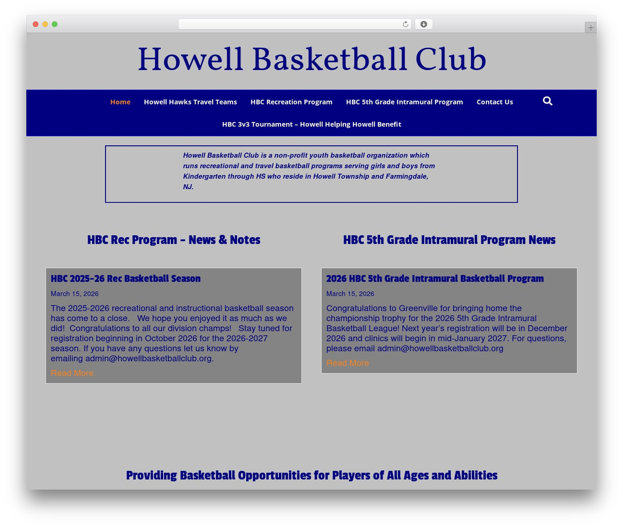 Beaver Builder Theme WordPress theme - howellbasketballclub.org