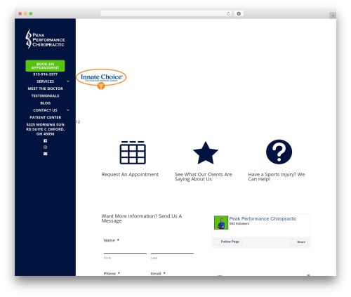 Divi_sticky_sections WordPress plugin - peakperformancechirorx.com