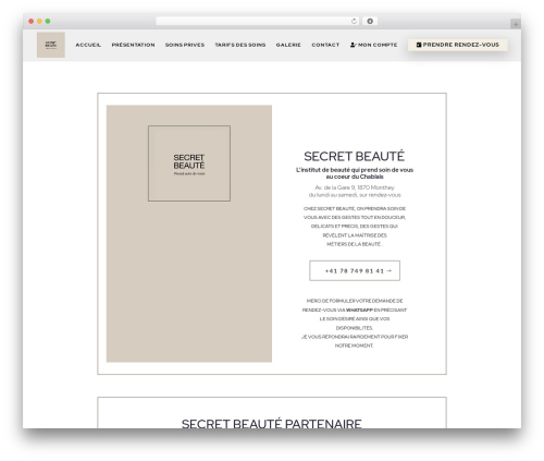Divi WordPress theme - secretbeaute.ch