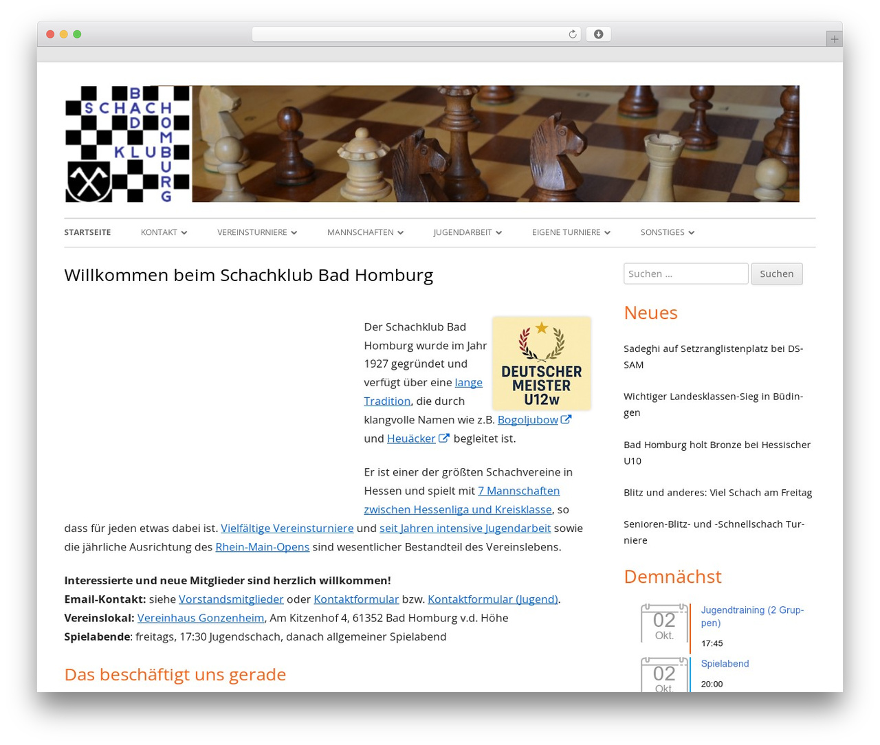 Tiny Framework WordPress theme - schachklub-bad-homburg.de